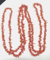 Cased branch coral long necklace