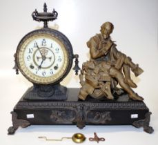 Antique Ansonia USA figural mantel clock