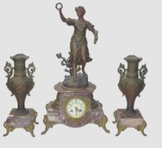 Antique French 3 piece clock garniture