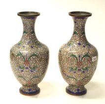 Pair of early Chinese cloisonne vases