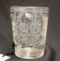 Georgian Dutch engraved glass tumbler