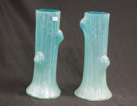 Pair of Victorian iridescent glass vases