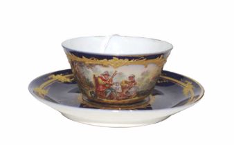 19th C Sevres hand painted cabinet cup & saucer