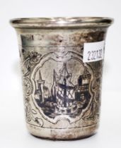 Russian silver Niello cup