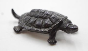 Japanese bronze miniature of a turtle