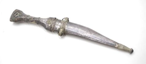 Antique central Asian silver dagger