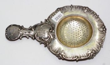 Antique German silver decorative tea strainer