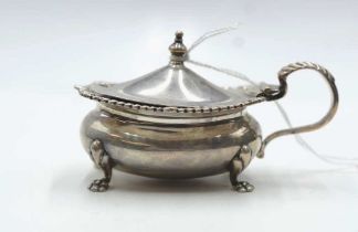 George V sterling silver mustard pot