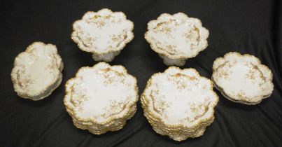 Antique Limoges porcelain scallop dessert set