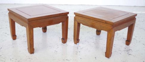 Pair of Chinese hardwood side tables