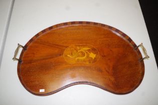 Antique kidney shaped gallery tray