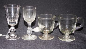 Pair of 19th C glass custard cups