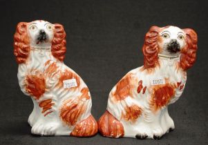 Pair of Staffordshire flat back dogs