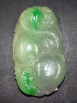 Chinese carved jade monkey piece