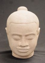 Cambodian carved stone Buddha head