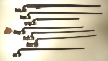 Seven various bayonets