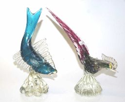 Two Murano glass animal figurines
