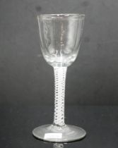 Good 18th century cordial glass with airtwist stem