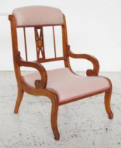 Edwardian inlaid salon chair