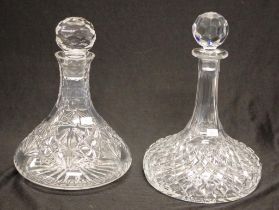 Two various cut crystal ship's decanters