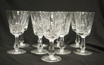 Set nine Waterford Crystal 'Kylemore' wine glasses