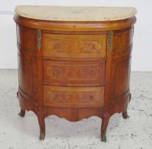 French Louis XV style demi-lune chest