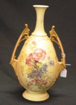Late Victorian Royal Worcester hand painted vase