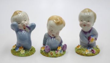 Three Wade nursery rhyme figurines