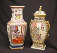 Two various painted Chinese ceramic vases
