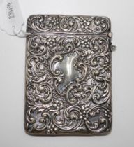 George V Sterling silver card case