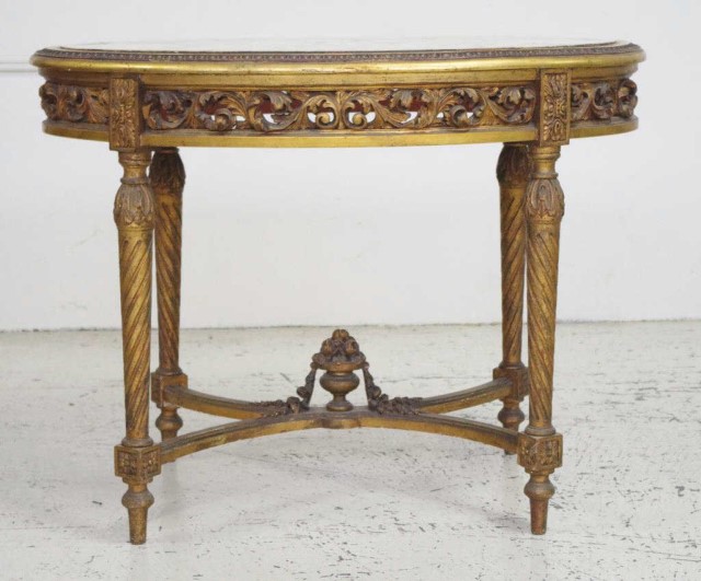 French Louis XV style gilt wood centre table - Bild 2 aus 4