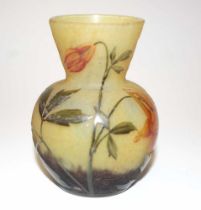 Emille Galle French cameo glass posy vase