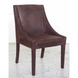 Brown suede upholstered chair