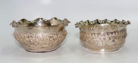 Two asian silver bowls.