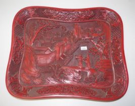 Chinese cinnabar style tray