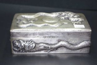 Antique Chinese silver cigarette box
