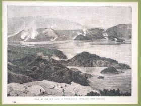 Early framed engraving 'Auckland, New Zealand'