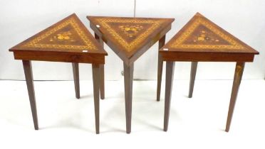 Three Italian Musical inlaid occasional tables