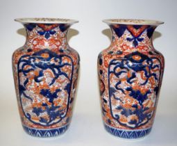 Pair of large antique Japanese Imari vases