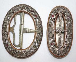 Two Georgian French paste buckles