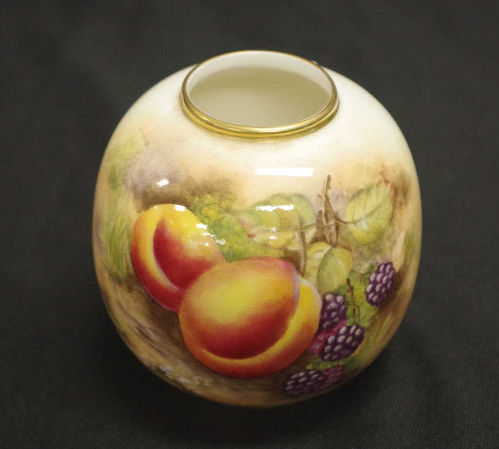 Royal Worcester signed hand painted posy vase - Image 2 of 4