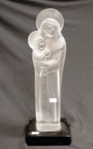 Lalique France crystal Madonna & Child figure