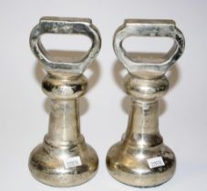 Two seven pound bell weights