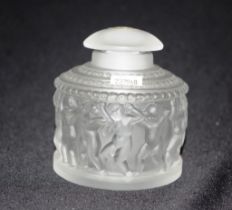 Lalique crystal decorated lidded bottle vase