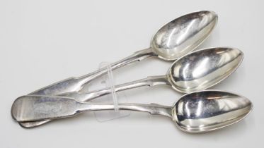 Three Russian silver teaspoons
