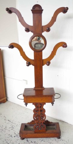 Antique oak tree hall stand