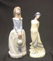 Royal Doulton and Neo female figurines