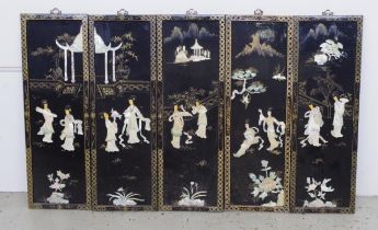 Group of 5 Chinese decorative panels