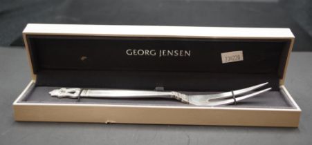 Georg Jensen sterling silver"Acorn" meat fork