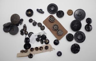 Group of various vintage glass & other buttons